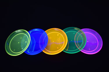 6 inch Neon UV Blacklight Reactive Glow Party Plates- 40 Count